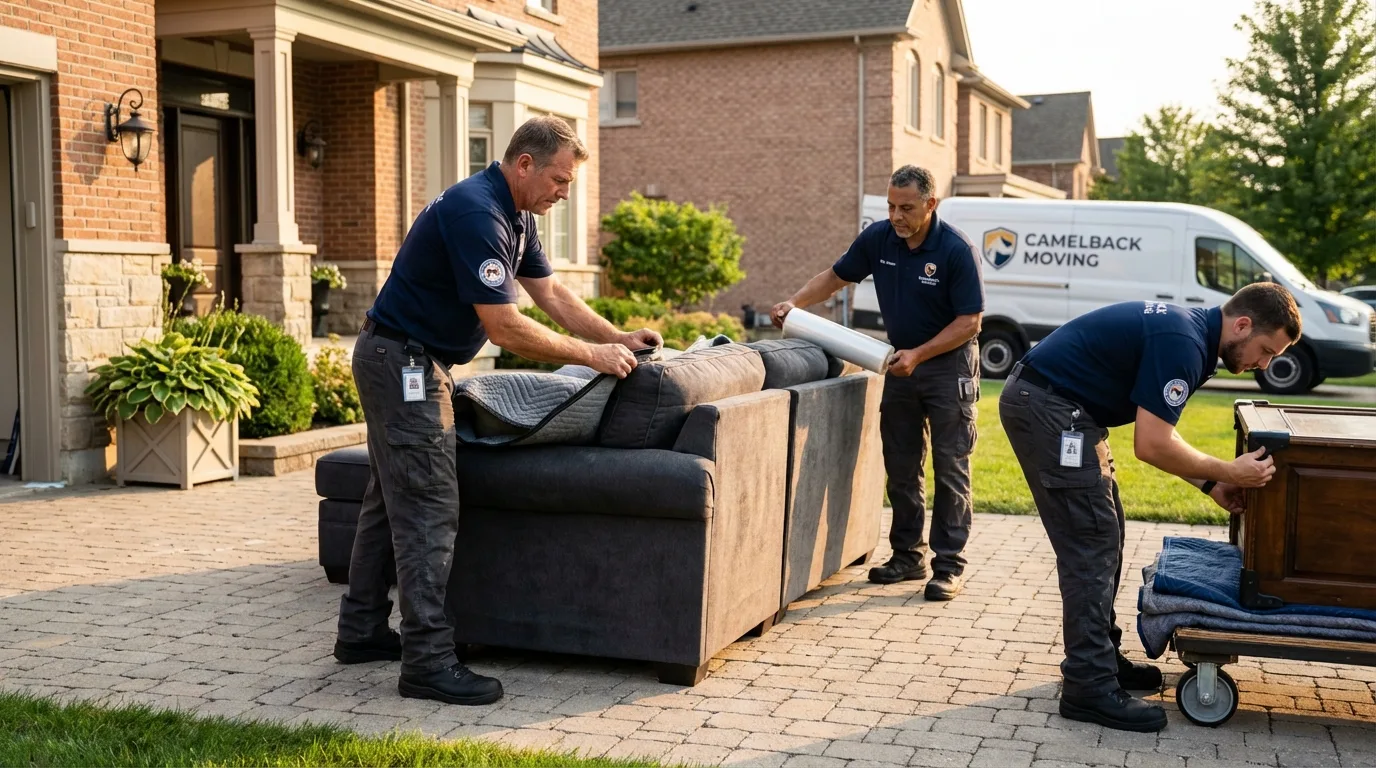 Large estate moving crew wrapping furniture in Powhatan Point, OH