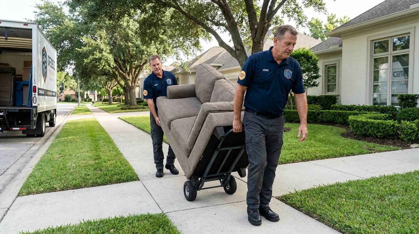 Local residential moving crew loading furniture in Powhatan Point, OH